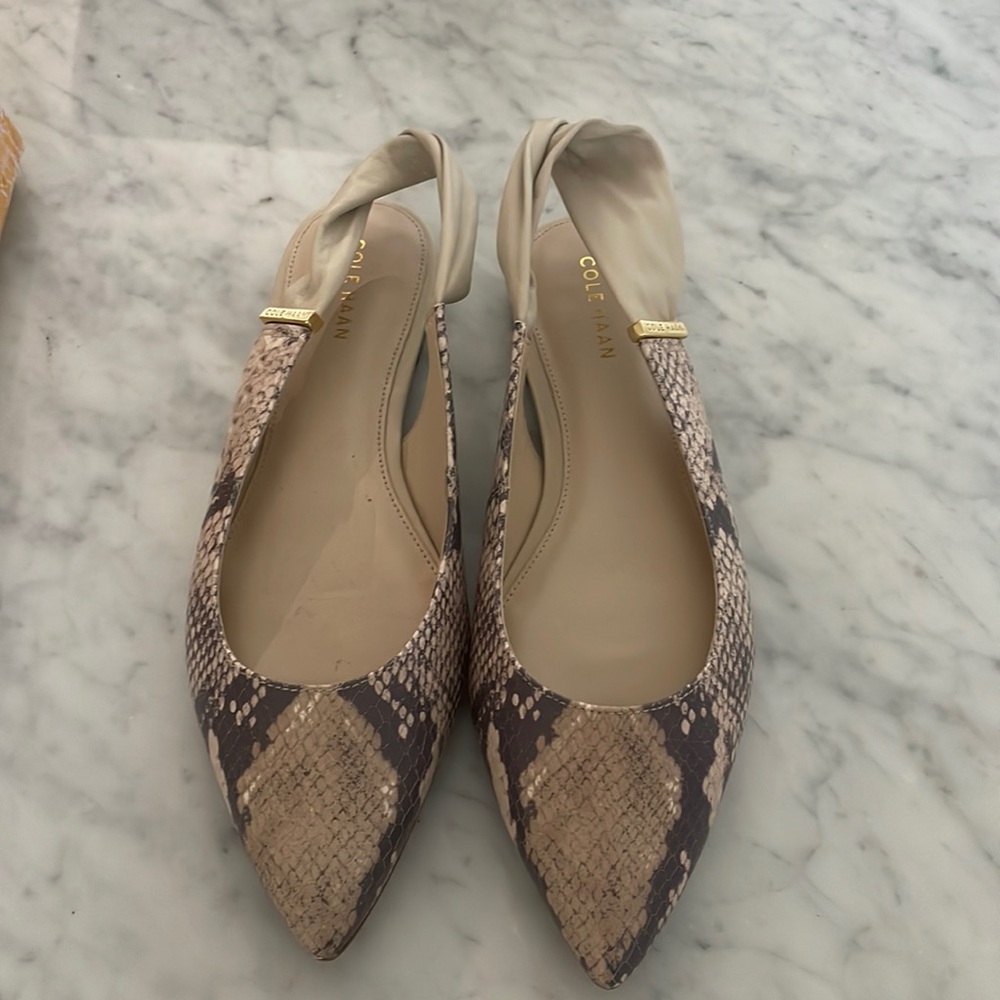 Brand new cole han snake print flats